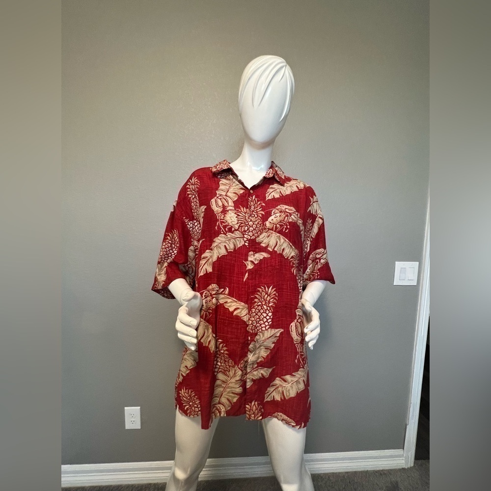 Pronto Uomo Red & Tan Pineapple Short
Sleeve Sport Shirt XXL